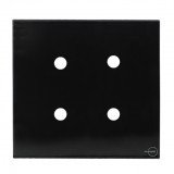 Placa p/ 4 Furos 4x4 - Novara Glass Preto Brilhante
